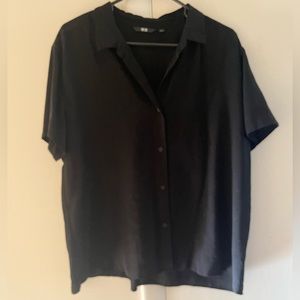 Boxy Black Button-down NWOT